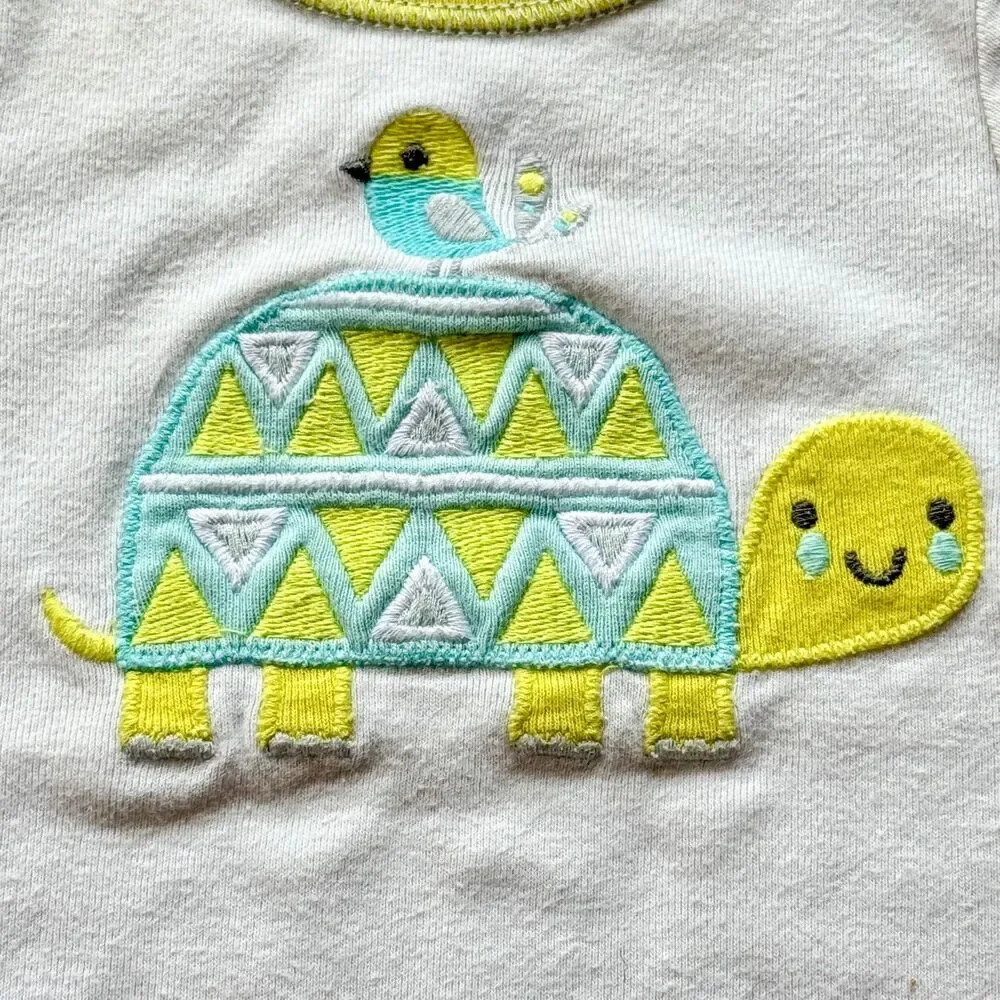 4/$10 - Vintage Old Navy Turtle and Bird Cotton Onesie Bodysuit 0-3 Months